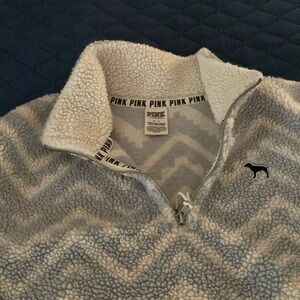 Fun and super comfy - “Pink” brand fleece half zip women’s small